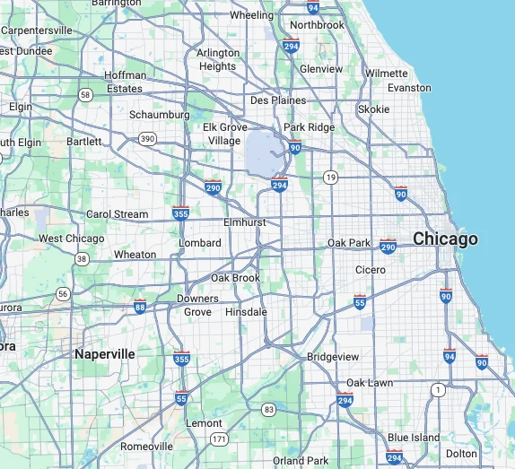 Map of the Chicago area